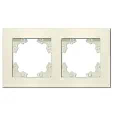 Рамка двухместная горизонтальная Афина слоновая кость (ivory) (еврослот)