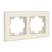 Рамка двухместная горизонтальная Афина слоновая кость (ivory) (еврослот)