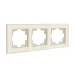 Рамка трехместная горизонтальная Афина слоновая кость (ivory) (еврослот)