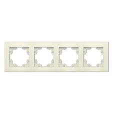 Рамка четырехместная горизонтальная Афина слоновая кость (ivory)