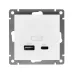Розетка USB Афина A+С 2.4/4А механизм с/у, белая (еврослот) Розетка USB Афина A+С 2.4/4А механизм с/у, белая (еврослот)