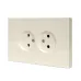 Розетка двухместная UNIVersalсерия Афина б/з, с/у, 16А, 220В, слоновая кость (ivory) (еврослот), механизм
