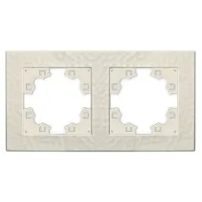 Рамка фактурная 2 поста универсальная UNIVersal Афина слоновая кость (ivory) (еврослот)