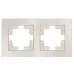 Рамка фактурная 2 поста универсальная UNIVersal Афина жемчуг (еврослот)