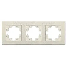Рамка фактурная 3 поста универсальная UNIVersal Афина слоновая кость (ivory) (еврослот)