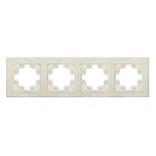 Рамка фактурная 4 поста универсальная UNIVersal Афина слоновая кость (ivory) (еврослот)