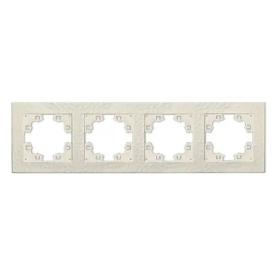 Рамка фактурная 4 поста универсальная UNIVersal Афина слоновая кость (ivory) (еврослот)