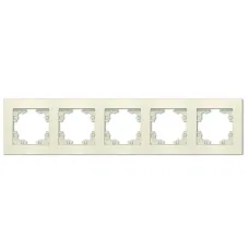 Рамка пятиместная горизонтальная Афина слоновая кость (ivory)