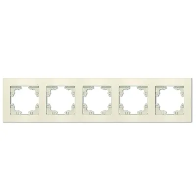 Рамка пятиместная горизонтальная Афина слоновая кость (ivory)