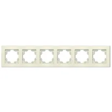 Рамка шестиместная горизонтальная Афина слоновая кость (ivory)