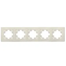 Рамка фактурная 5 постов универсальная UNIVersal Афина слоновая кость (ivory) (еврослот)