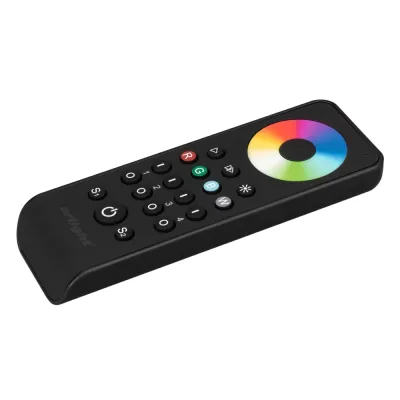 Пульт SMART-R43-RGBW Black 4 зоны, 2.4G ARL, IP20 пластик, 5 лет