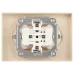 Розетка Intro Accent 6-205-04 2X2P+E Schuko, 16А-250В, IP20, СУ, AL/CU, шампань