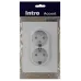 Розетка Intro Accent 6-208-01 , 2X2P+E Schuko со шторками, 16А-250В, IP20, СУ, AL/CU, белый