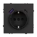 Механизм розетки с USB зарядкой SCT-NOBE-MUAC-SFPL-BK 230V, 16A, Чёрный, 1 пост