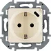 Розетка 1-местная с заземлением с защитными шторками 16А с USB C 5В безвинтовое крепление слоновая кость INSPIRIA