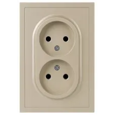 Розетка скрытого монтажа в рамку без заземления двойная 2X2P 16А-250В IP20 шампань 15-2107-04 Galaxy