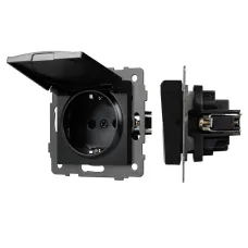 Механизм розетки влагозащищённый SCT-MCP-PL-BK-V 250V, 16A