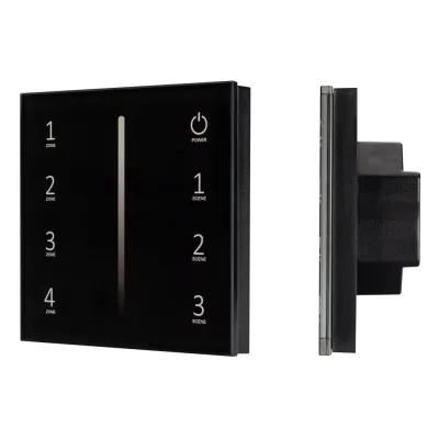Панель SMART-P34-DIM-IN Black 230V, 0-10V, Sens, 2.4G ARL, IP20 пластик, 5 лет