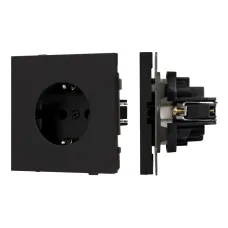 Механизм электрической розетки SCT-TENDO-MEU1-SFPL-BK 230V, 16A, Чёрный, 1 пост