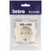 Розетка Intro Accent 6-410-02 , P+E Schuko со шторками, 16А-250В + 2хUSB, IP20, СУ, слоновая кость