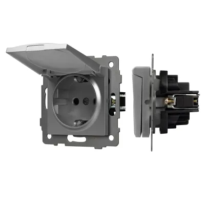 Механизм розетки влагозащищённый SCT-MCP-PL-GR-V 250V, 16A