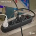 Сетевой фильтр ЭРА  USF-M-4es-1,5m-B с защитой (термо) с заземлением с выключателем 4 розетки 1,5м 10А черный