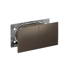 Розетка ATLASDESIGN двойная с заземлением со шторками сдвижная крышка 16А в сборе мокко