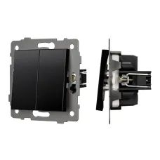 Механизм выключателя двухклавишный непроходной SWT-MK02-PL-BK-V 250V, 10A