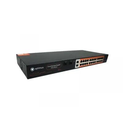 Коммутатор управляемый L2 с обл. упр. 24х1Гбит/с (RJ45 с PoE+) 2х1Гбит/с (RJ45) Uplink 2х1Гбит/с SFP Uplink 360Вт