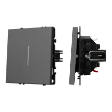 Механизм выключателя одноклавишный непроходной LED SWT-NOBE-MK01-SFPL-L-GR 230V, 10A, Серый, 1 пост