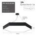 Светильник LED ЭРА Geometria SPO-122-B-40K-066 Hexagon 66Вт 4000К 5300Лм IP40 800*800*80 черный подвесной