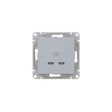 Эпика Механизм розетки USB-C - 2шт алюминий EKF