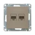 Механизм розетки RJ45 - 2шт  (cat5)  шампань Эпика EKF