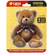 Крючок на силиконовом креплении Мишка Teddy 12х14.5 см нагрузка до 25 кг СИЛА SHT12-S1C-12