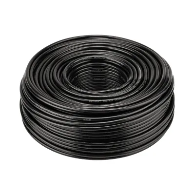 Кабель коаксиальный RG-6U, 75 Ом, CCS/Al/Al, 64%, OUT черный 100 м