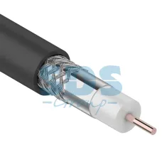 Кабель коаксиальный RG-6U, 75 Ом, CCS/Al/Al, 48%, OUT, черный, 100 м