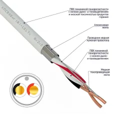 Кабель для пожарной сигнализации КПСВЭВнг(А)-LSLTx 1x2x0,50 кв мм, 200м,