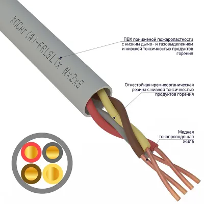 Кабель огнестойкий КПСнг(А)-FRLSLTx 2x2x0,50 кв мм, 200м,