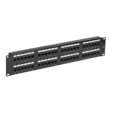 Патч-панель 19' CAT6 2U 48 портов UTP RJ45 Dual IDC с органайзерами