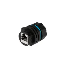 Индустриальный соединительный модуль RJ-45(8P8C), FTP, CAT 6, IP68 с защитным колпачком для кабеля
