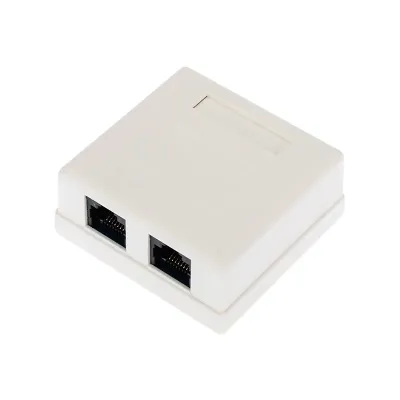 Розетка компьютерная внешняя 2-порта RJ-45 8P8C UTP неэкранированная кат6,