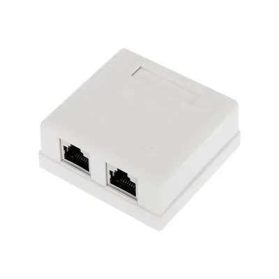Розетка компьютерная внешняя 2-порта RJ-45 8P8C FTP экранированная кат6,