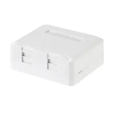 Корпус настенной розетки под 2 модуля Keystone Jack белый