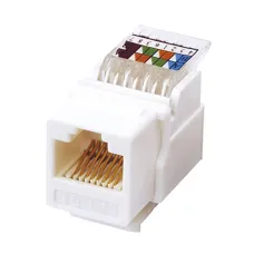 Модуль Keystone Jack RJ-45(8P8C), UTP неэкранированный, категория 5e, тип 180 градусов, самозажимной, белый,