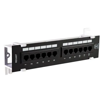 Патч-панель настенная 19' CAT5e 12 портов UTP RJ45 Dual IDC