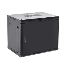 Шкаф настенный телекоммуникационный разборный 9U 550x400 дверь металл черный (RAL 9005)