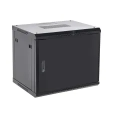 Шкаф настенный телекоммуникационный разборный 9U 600x600 дверь металл черный (RAL 9005)