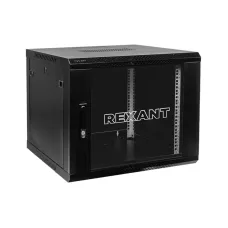 Шкаф настенный телекоммуникационный разборный 12U 600x600мм дверь стекло черный (RAL 9005)
