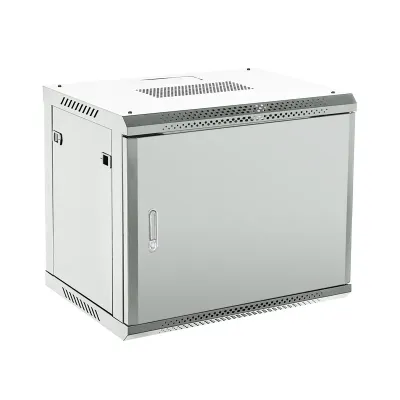 Телекоммуникационный настенный шкаф 19'' 12U 600х600мм разборный цвет серый RAL7035